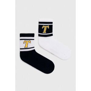 Ponožky Tommy Jeans 2-pak tmavomodrá farba