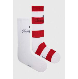 Ponožky Tommy Hilfiger 2-pak červená farba