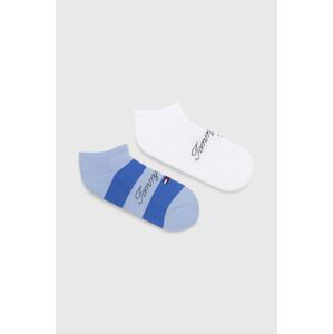 Ponožky Tommy Hilfiger 2-pak tyrkysová farba