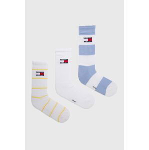 Ponožky Tommy Jeans 3-pak biela farba, 701228094