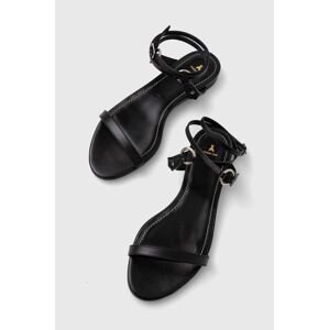 Kožené sandále Patrizia Pepe dámske, čierna farba, 8X0026 L048 K103
