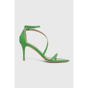 Kožené sandále Custommade Amy Patent zelená farba, 000200098