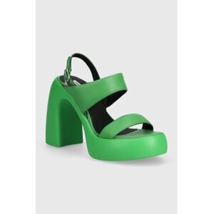 Kožené sandále Karl Lagerfeld ASTRAGON HI zelená farba, KL33724