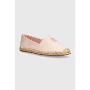 Espadrilky Tommy Hilfiger EMBROIDERED FLAT ESPADRILLE ružová farba, FW0FW07721