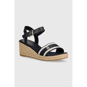 Sandále Tommy Hilfiger WEBBING WEDGE SANDAL tmavomodrá farba, FW0FW08044