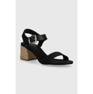 Sandále Tommy Hilfiger BLOCK MID HEEL SANDAL čierna farba, FW0FW08075