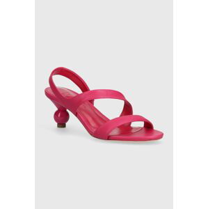 Kožené sandále Weekend Max Mara Zigano ružová farba, 2415521015600