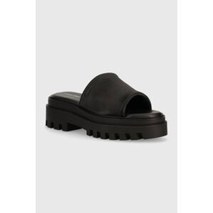 Šľapky Calvin Klein Jeans TOOTHY COMBAT SANDAL IN DC dámske, čierna farba, na platforme, YW0YW01339