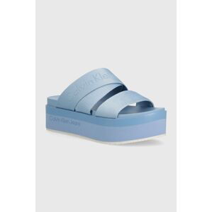 Šľapky Calvin Klein Jeans FLATFORM SANDAL WEBBING IN MR dámske, na platforme, YW0YW01361,