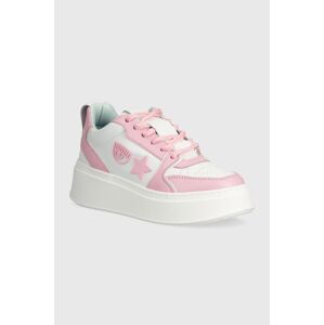 Kožené tenisky Chiara Ferragni Sneakers School ružová farba, CF3217_012