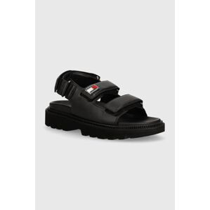 Sandále Tommy Jeans TJW FANCY SANDAL dámske, čierna farba, EN0EN02461