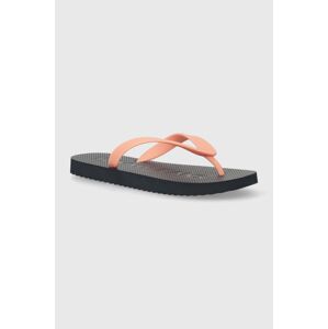 Žabky Tommy Jeans TJW LOGO FLIP FLOP dámske, ružová farba, na plochom podpätku, EN0EN02447