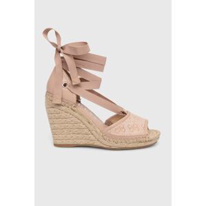 Espadrilky Guess DIANDRA dámske, béžová farba, na kline, FLGDIR FAL04