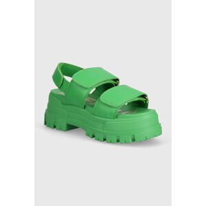 Sandále Buffalo Aspha Snd dámske, zelená farba, na platforme, 1601260.GRN