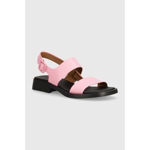 Kožené sandále Camper Dana dámske, ružová farba, K201486.008