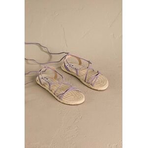 Semišové sandále Manebi Lace-Up Sandals dámske, fialová farba, P 7.4 Y0
