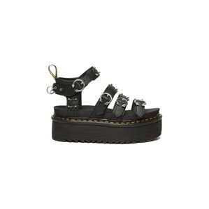Kožené sandále Dr. Martens Blaire Quad Hardware dámske, čierna farba, na platforme, DM31533001