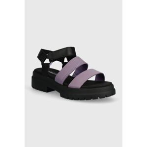 Kožené sandále Timberland London Vibe dámske, fialová farba, na platforme, TB0A63GGEAJ1