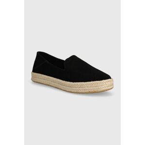 Espadrilky Toms Carolina čierna farba, na platforme, 10020690