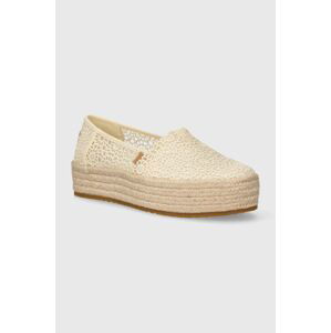 Espadrilky Toms Valencia béžová farba, na platforme, 10020691