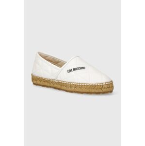 Kožené espadrilky Love Moschino biela farba, JA10582G0IIE0100