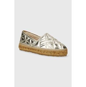 Kožené espadrilky Love Moschino zlatá farba, JA10582G0IIF0900