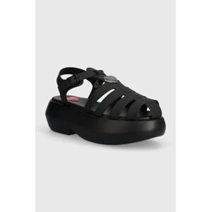 Sandále Love Moschino dámske, čierna farba, na platforme, JA16247I0II38000