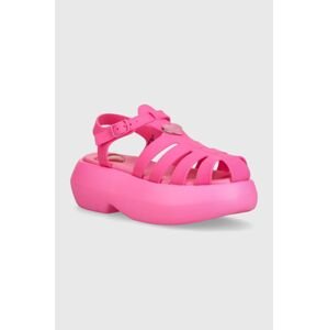 Sandále Love Moschino dámske, ružová farba, na platforme, JA16247I0II38604