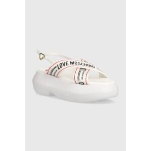 Sandále Love Moschino dámske, biela farba, na platforme, JA16257I0IIX610A