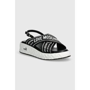 Sandále Love Moschino dámske, čierna farba, na platforme, JA16315I0IIX300A
