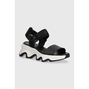 Sandále Sorel KINETIC IMPACT Y-STRAP H dámske, čierna farba, na platforme, 2030461010