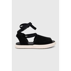 Semišové sandále Sorel ONA STREETWORKS DRILLE F dámske, čierna farba, 2069891010