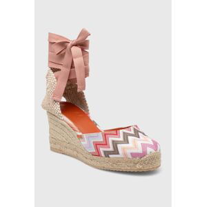 Espadrilky Missoni Eva 86 ružová farba, na kline, M25_002