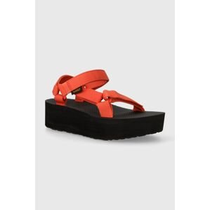 Sandále Teva Flatform Universal dámske, oranžová farba, na platforme, 1008844
