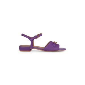 Kožené sandále Geox D NEW ERAKLIA 15 B dámske, fialová farba, na podpätku, D4580B 00021 C8000