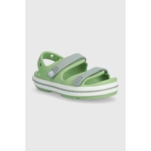 Detské sandále Crocs CROCBAND CRUISER SANDAL zelená farba