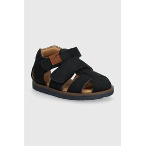 Detské kožené sandále zippy čierna farba