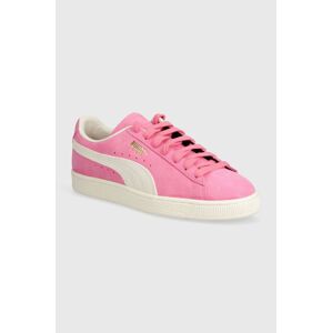 Semišové tenisky Puma Suede Neon ružová farba, 396507