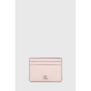 Kožené puzdro na karty Lauren Ralph Lauren ružová farba, 432876732