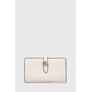 Kožená peňaženka Lauren Ralph Lauren dámsky, biela farba
