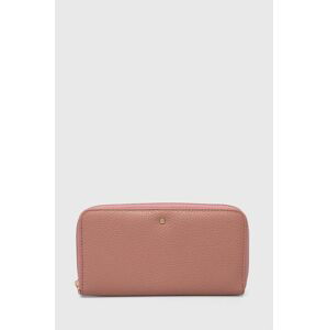 Kožená peňaženka Geox D35K3H-00046 D.WALLET dámska, ružová farba