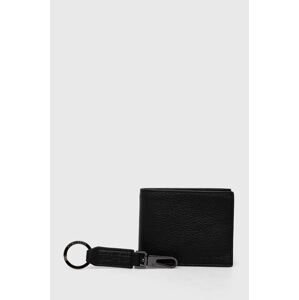 Kožená peňaženka Coccinelle pánsky, čierna farba