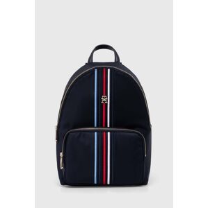 Ruksak Tommy Hilfiger dámsky, tmavomodrá farba, malý, s nášivkou, AW0AW16116