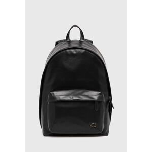 Kožený ruksak Coach pánsky, čierna farba, veľký, jednofarebný