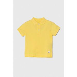 Detská bavlenná polokošeľa zippy žltá farba, jednofarebný