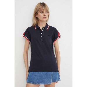 Polo tričko Tommy Hilfiger dámsky, tmavomodrá farba