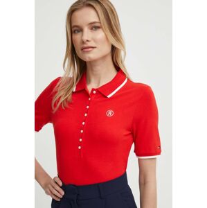 Polo tričko Tommy Hilfiger dámsky, červená farba, WW0WW41288