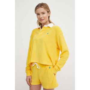 Tričko s dlhým rukávom Polo Ralph Lauren dámske, žltá farba, 211936223
