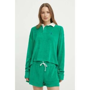Tričko s dlhým rukávom Polo Ralph Lauren dámske, zelená farba, 211936223