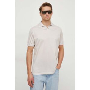 Bavlnené polo tričko Paul&Shark béžová farba, jednofarebný